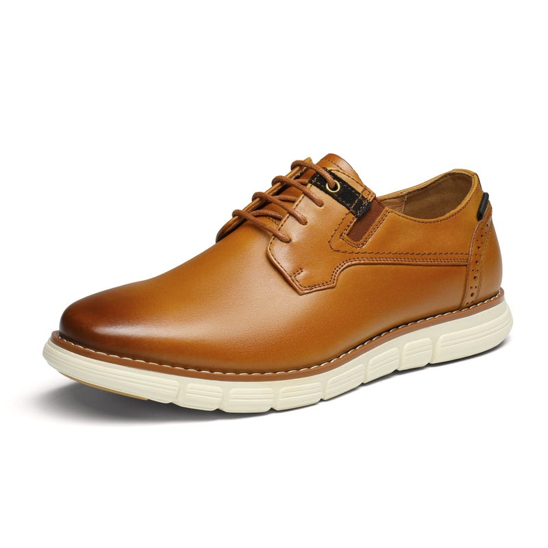 Bruno Marc Men's Crossflex Oxford Dress Sneakers Casual Leather Dress Shoes,Size 9.5,Brown,Purpose-2 - Image 1